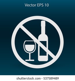 no alcohol vector icon