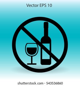 no alcohol vector icon