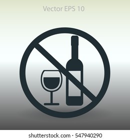 no alcohol vector icon