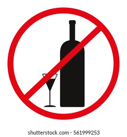 no alcohol vector icon.