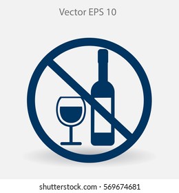 no alcohol vector icon