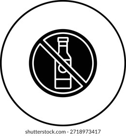 Nenhum ícone de vetor de álcool. Pode ser usado para impressão, aplicativos móveis e da Web.