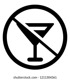 
No alcohol vector icon design
