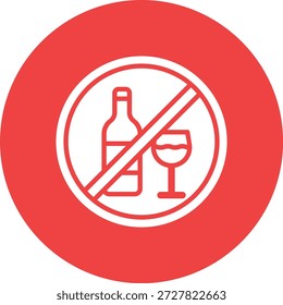 Ilustración de diseño de ícono de Vector sin alcohol