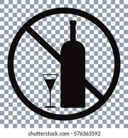 no alcohol vector icon  on transporent background