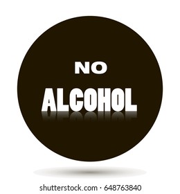 No alcohol. Vector icon on black background.