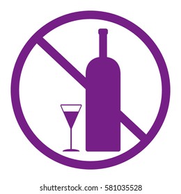  no alcohol vector icon. Violet icon