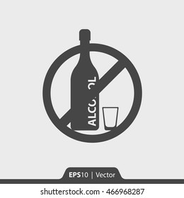 No alcohol vector icon for web