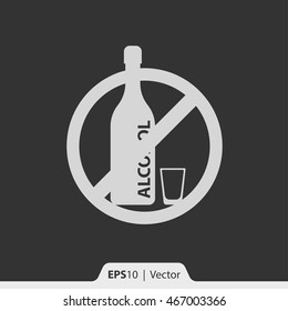No alcohol vector icon for web and print