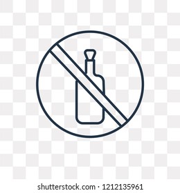 No alcohol vector outline icon isolated on transparent background, high quality linear No alcohol transparency concept can be used web and mobile