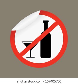 No alcohol vector sign - Vector 