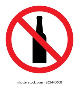 No alcohol vector sign