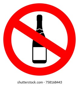 No alcohol vector sign isolated on white background