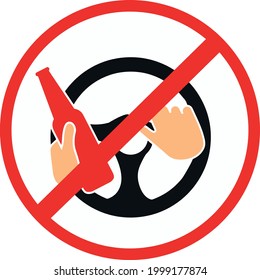 no alcohol. vector sign of prohibition of alcohol driving 