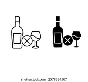 No alcohol vector signs set