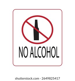 no alcohol warning sign vector illustration indicating an area or situation where alcohol consumption is prohibited