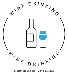 No Alcohol Wine Drinking Glass VEctor Icon Design