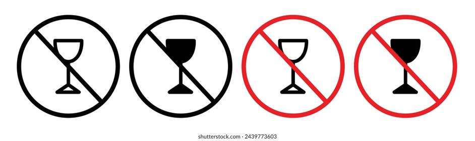 No Alcoholic Beverages Allowed. Wine and Beer Prohibition. Alcohol Consumption Ban Sign