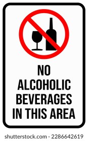 no alcoholic beverages in this area sign