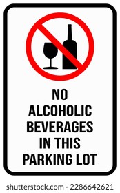 no alcoholic beverages in this parking lot sign