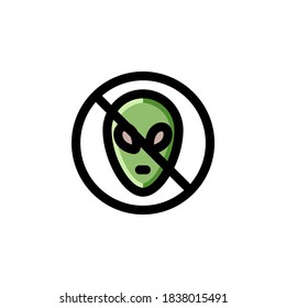 No Alien Icon Filled Outline Science Illustration Logo Vector
