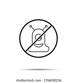 No alien, space, ufo icon. Simple thin line, outline vector of space ban, prohibition, embargo, interdict, forbiddance icons for ui and ux, website or mobile application
