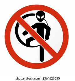 
No ALIENS sign isolated on white background