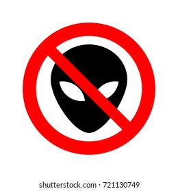 No aliens sign vector icon.