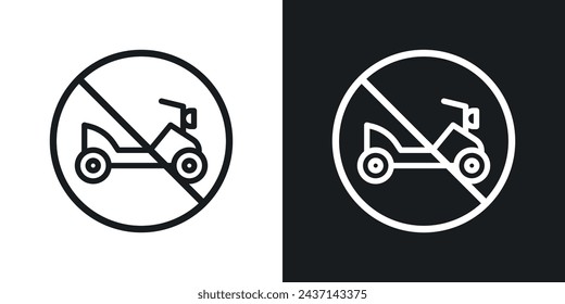 No All Terrain Vehicle Sign Icon Designed in a Line Style on White background.