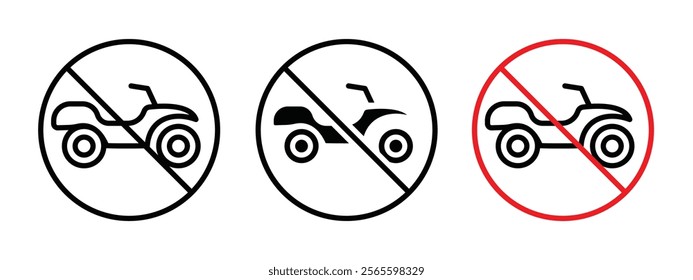 No all terrain vehicle sign vector in black and red colors