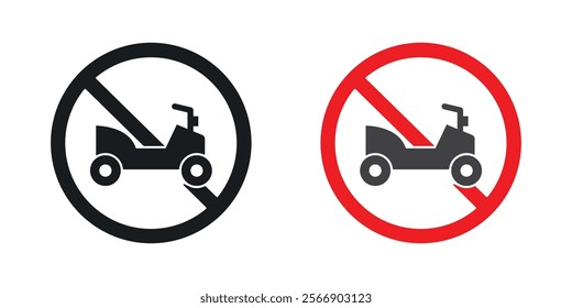 No all terrain vehicle signs set in black and colored