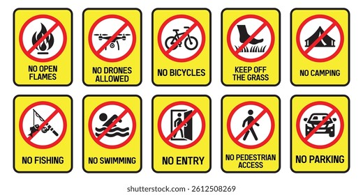 No Allowed Activity Sign Collection