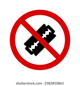 No allowed razor blade vector design