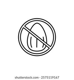 no almond icon Simple outline illustration