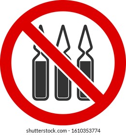 No ampoules vector icon. Flat No ampoules symbol is isolated on a white background.