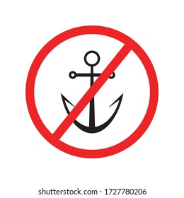 No hay diseño simple de vectores de iconos de signo de anclaje