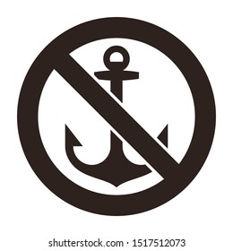 No anchor sign isolated on white background