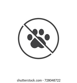 No animal icon vector, filled flat sign, solid pictogram isolated on white. Symbol, logo illustration.