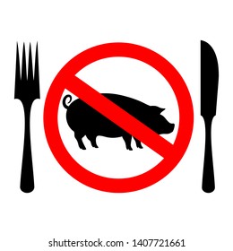 No animal meat vector sign isolated on white background