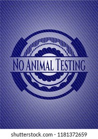 No Animal Testing badge with denim background