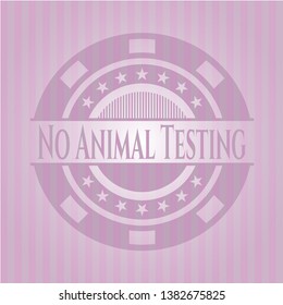 No Animal Testing badge with pink background. Vector Illustration. Detailed.