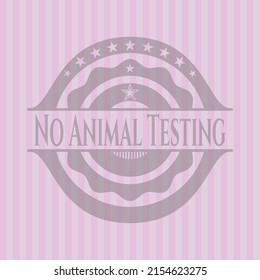 No Animal Testing badge with pink background. Vector design. 