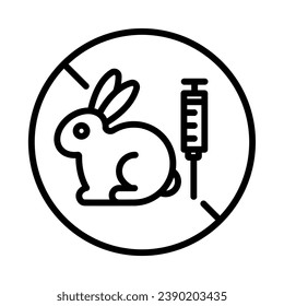  no animal testing cruelty free icon