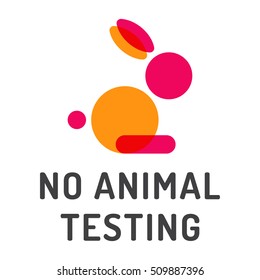 No animal testing. Flat vector icon, logo, mark design illustration on white background.