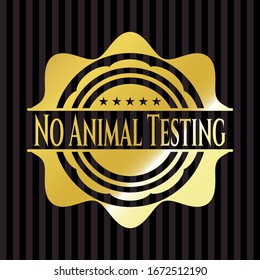 No Animal Testing golden emblem or badge. Vector Illustration. Detailed.