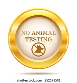 No animal testing icon. Internet button on white background. EPS10 vector. 