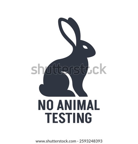 No Animal Testing Icon with Rabbit Symbol. Not Tested on Animals Concept. Vector Illustration.