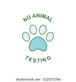 No animal testing label icon in color icon, isolated on white background 