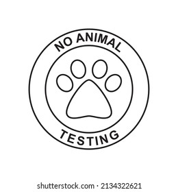 No animal testing label icon in black line style icon, style isolated on white background