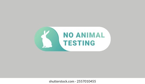 No Animal Testing label or No Animal vector. Product not tested on animals icons. Not tested on animals icon. Black and white icons. No animals testing sign icon. Not tested symbol.